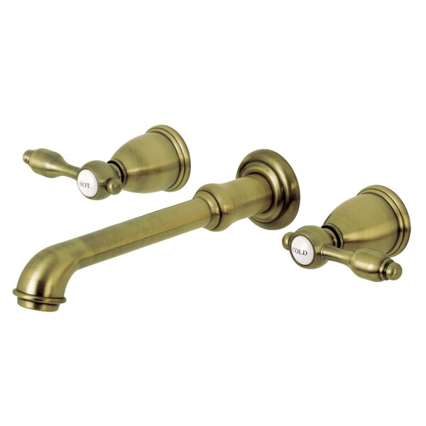 Roman Tub Faucet, Antique Brass, Wall Mount